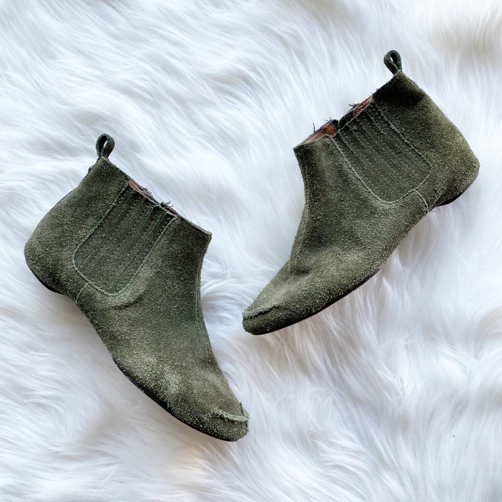 Donald J. Pliner Green Suede Ankle Boots
